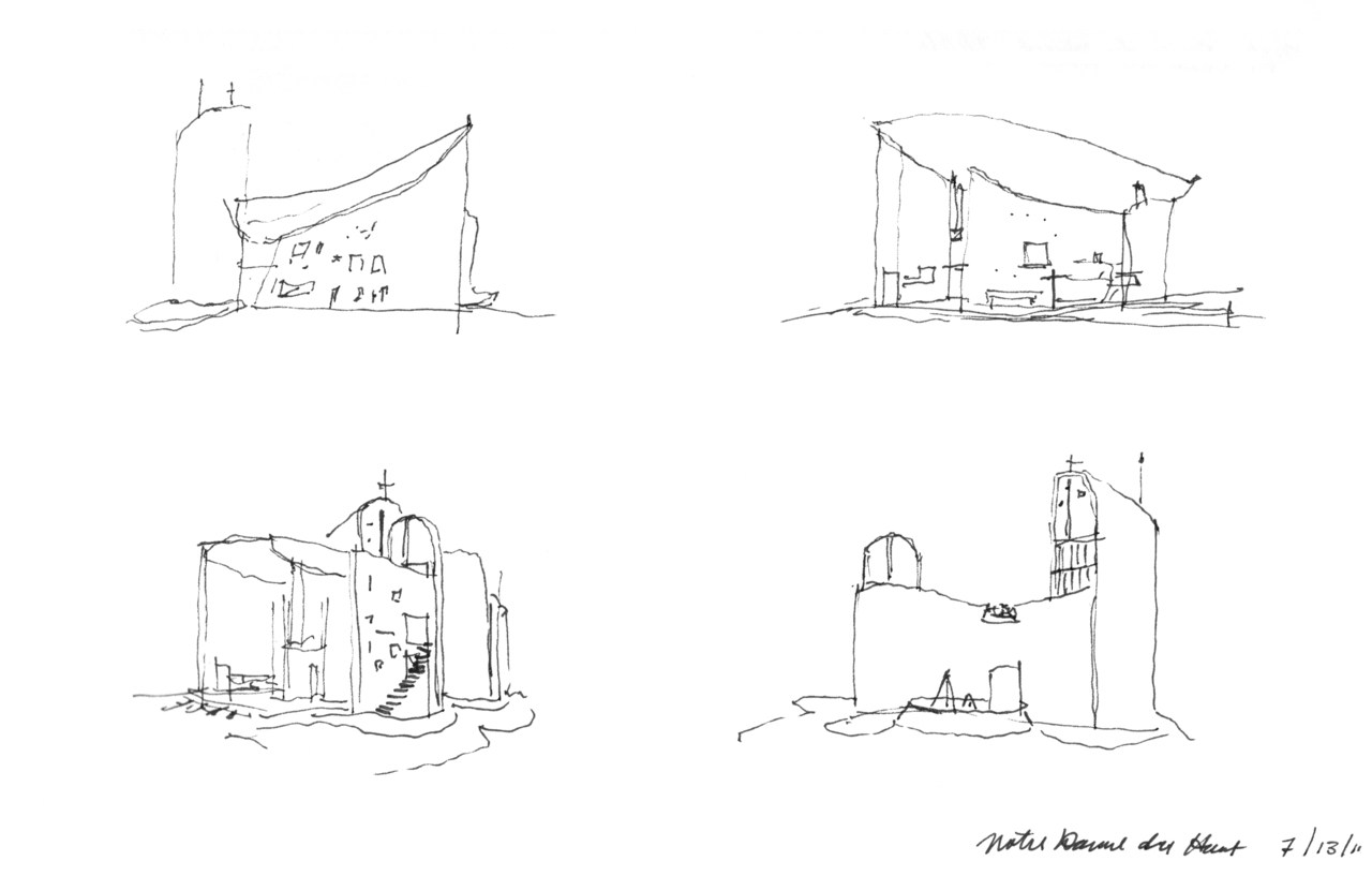 1280x817 Chapelle Notre Dame Du Haut De Ronchamp, By Le Corbusier Welkstar - Corbusier Sketches
