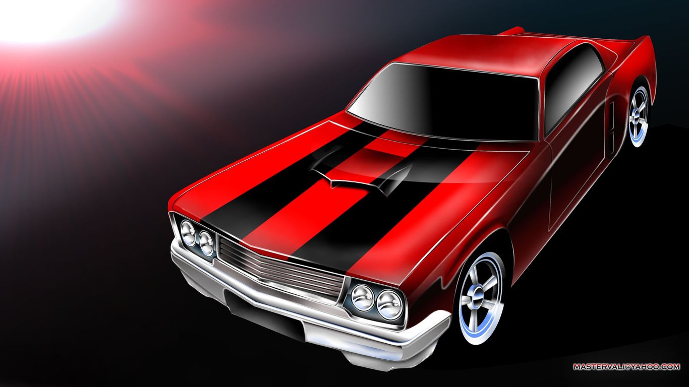 1366x768 American Muscle - Corel Sketch