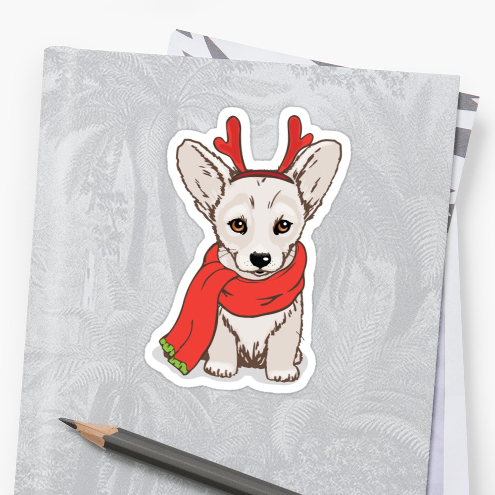 1000x1000 Sketch Of The Welsh Corgi Stickers By Okolostyle Redbubble - Corgi Sketch