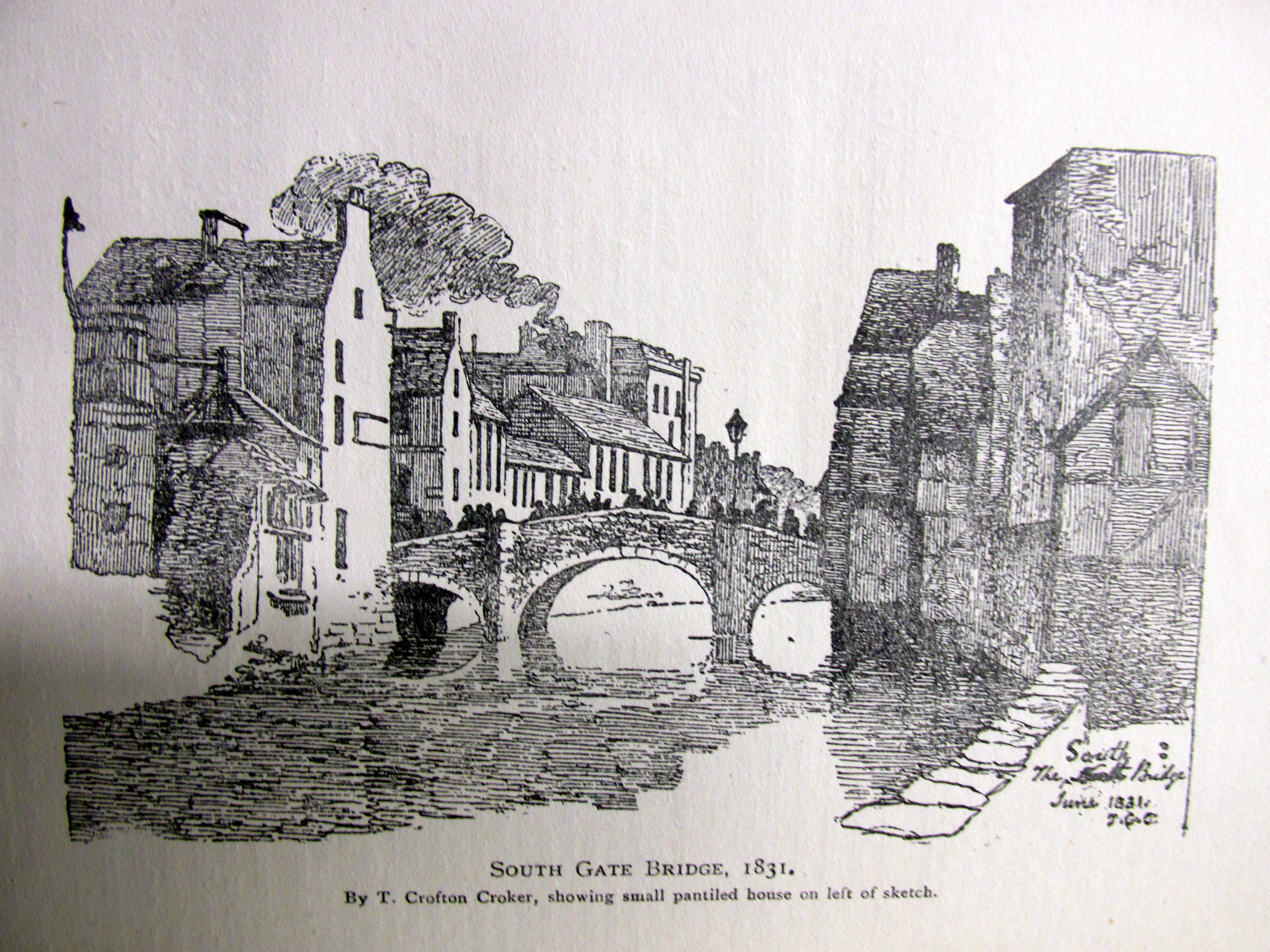 4608x3456 Sketch By Crofton Croker Of South Gate Bridge, Cork, 1831. West - Cork Sketch