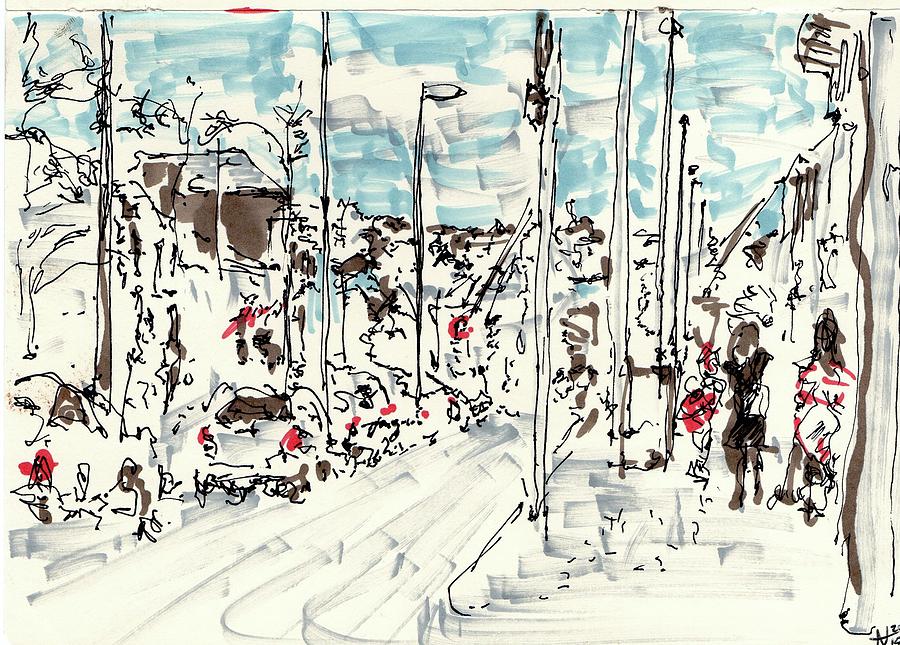 900x645 Streetview Of Cork City Drawing By Noah Hamilton - Cork Sketch