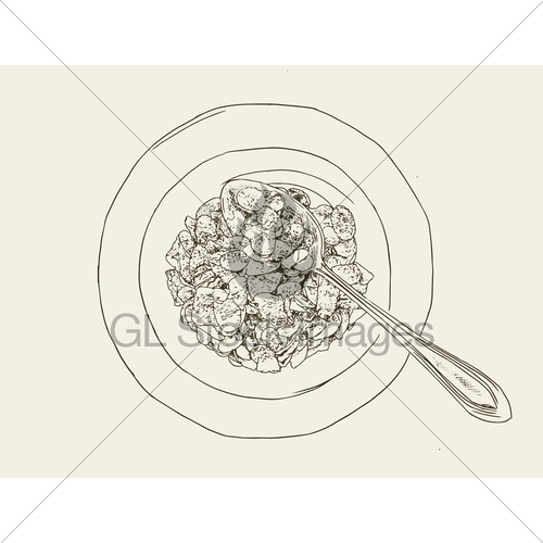 500x500 Corn Flakes Cereal ,sketch Vector. Gl Stock Images - Corn Sketch
