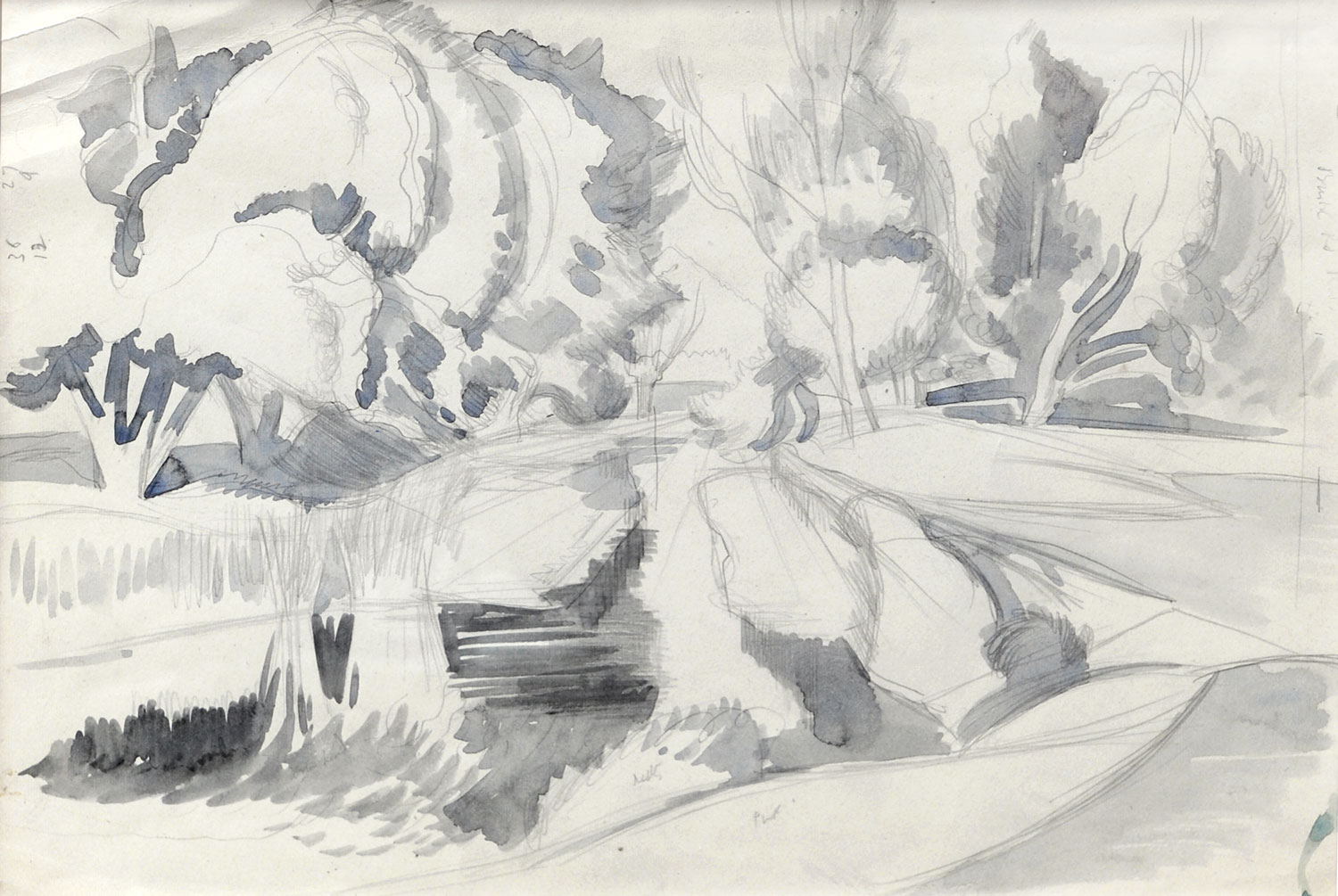 1500x1005 John Nash Cornfield - Cornfield Sketch