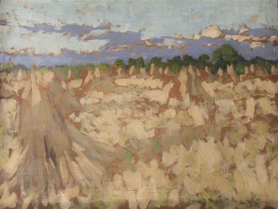 550x414 Sketch Of A Cornfield By Henry Herbert La Thangue On Artnet - Cornfield Sketch