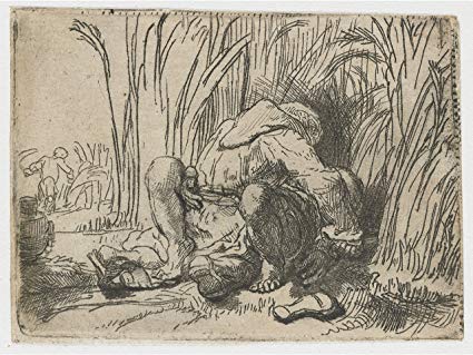 425x319 The Monk In The Cornfield By Rembrandt Posters Amp Prints - Cornfield Sketch