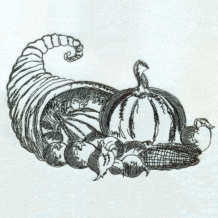 700x700 Cornucopia Sketch M Magic Stock Art - Cornucopia Sketch