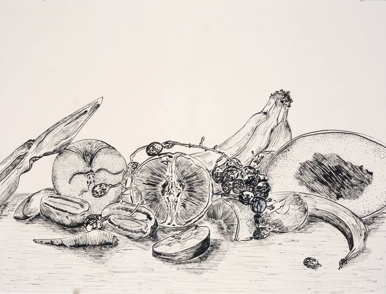 770x587 Saatchi Art A Cornucopia Of Sights And Smells Drawing By Marisa - Cornucopia Sketch