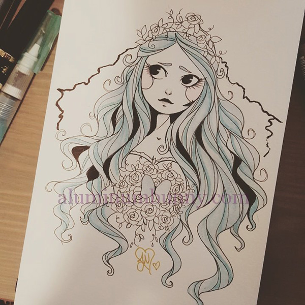600x600 Corpse Bride Inktober Sketch Aluminum Bunny Art Of Joanna Nagy - Corpse Bride Sketch