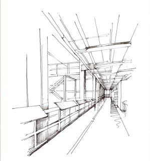 299x320 Hong Xi Guo Sketch - Corridor Sketch