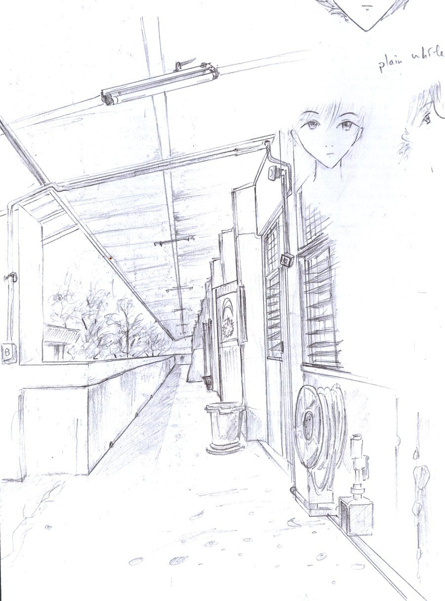 900x1215 Random Corridor Sketch By Nerdyangel - Corridor Sketch