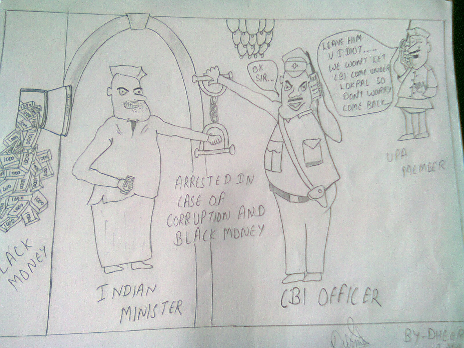 1600x1200 Pencil Sketch Showing Corruption - Corruption Sketch