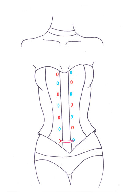 450x637 How To Draw A Corset I Draw Fashion - Corset Sketch