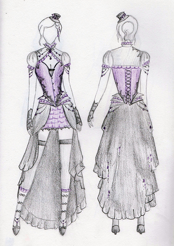 566x798 The Making Of The Elisanth Corset And Ensemble Lyris Design - Corset Sketch