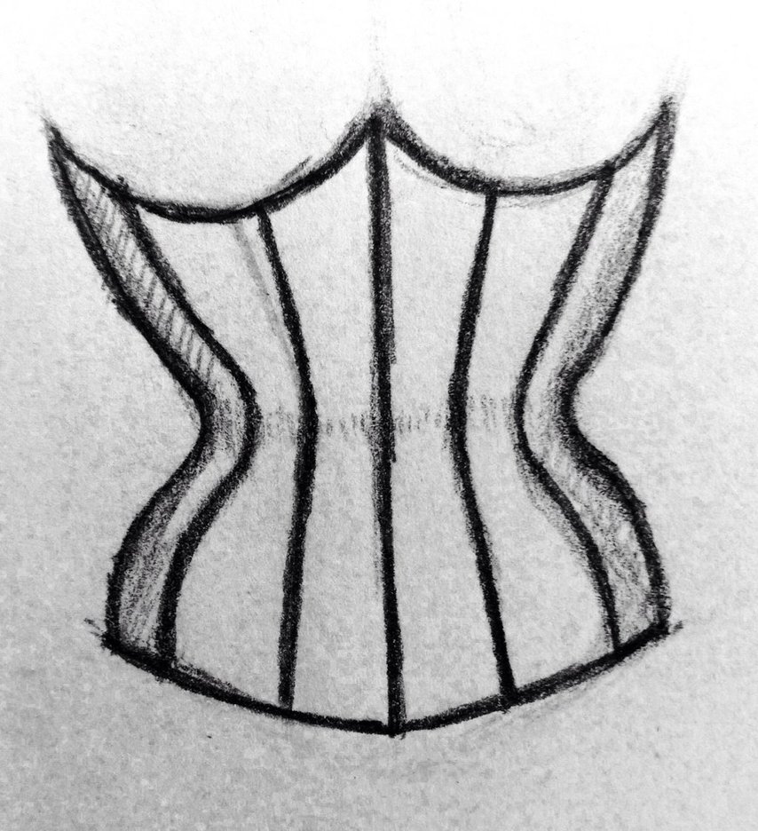 854x936 Underbust Corset Sketch By Corsetsandfandoms - Corset Sketch
