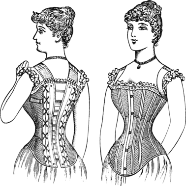 378x379 Victorian Corset Sketch Fashion History Survey - Corset Sketch