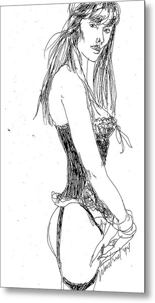 307x600 Woman In Corset Drawing By Harry Weisburd - Corset Sketch