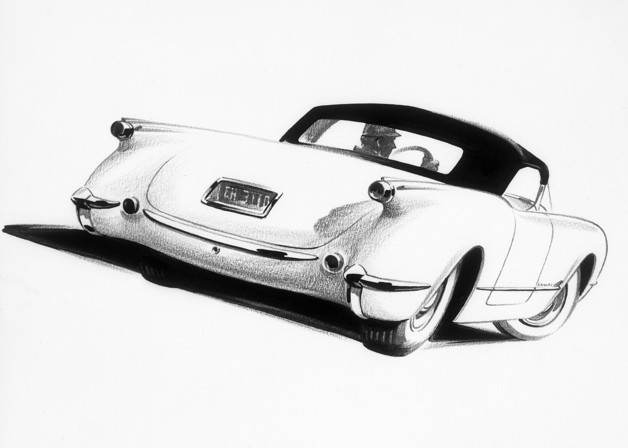 2100x1500 1953 Chevrolet Corvette Sketch 070806 - Corvette Sketch