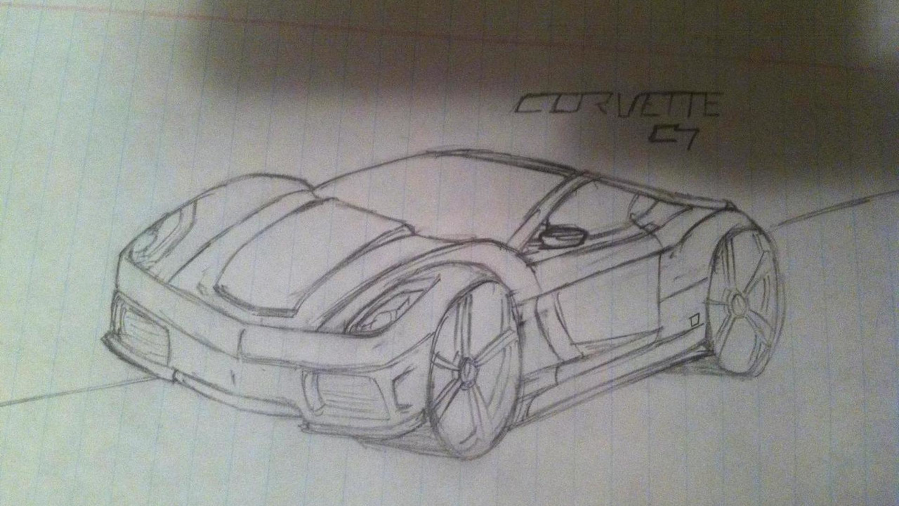 1280x720 Corvette C7 Sketch Photos - Corvette Sketch