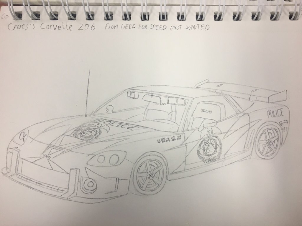1024x768 Srg Cross Zo6 Corvette Sketch By Chainsaw8712 - Corvette Sketch