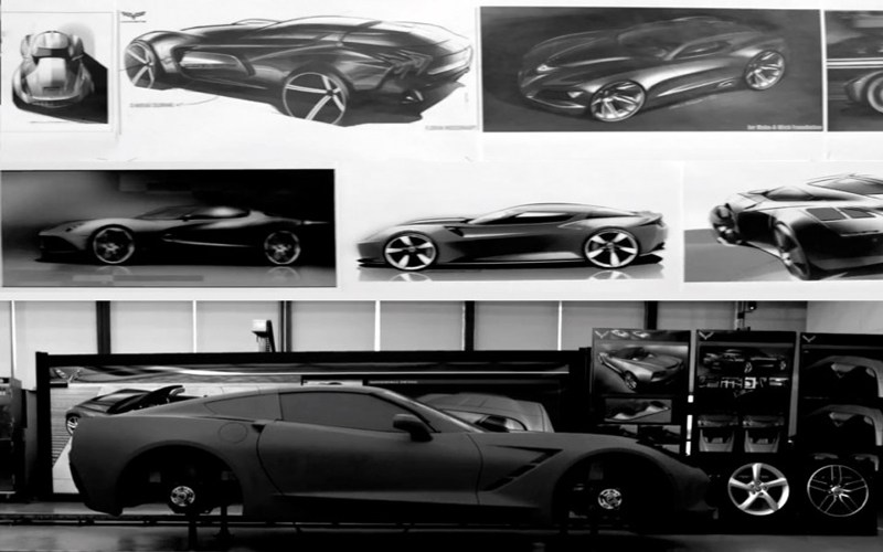 800x500 2014 Corvette Stingray Design Sketches 01 720x540 - Corvette Stingray Sketch
