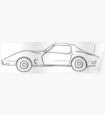 210x230 Corvette Stingray Drawing Posters Redbubble - Corvette Stingray Sketch