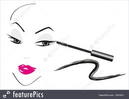 259x200 Facial Makeup Clipart - Cosmetics Sketch