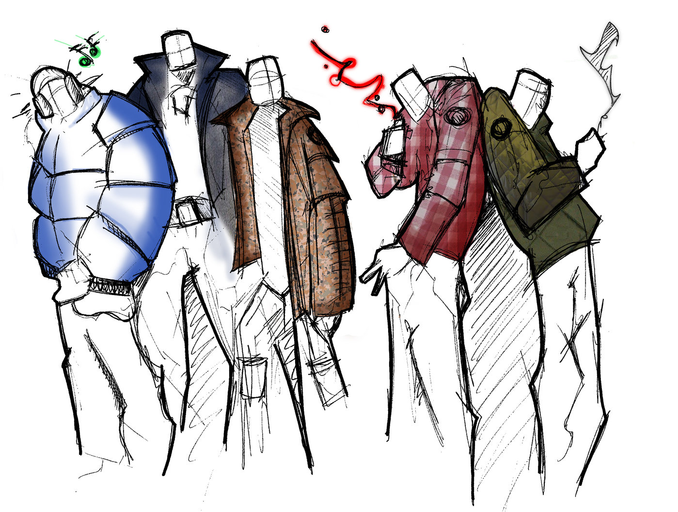 1399x1057 Misc. Work - Cot Sketch