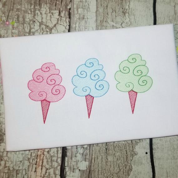 570x570 Cotton Candy Embroidery Design Fair Embroidery Sketch Etsy - Cotton Candy Sketch