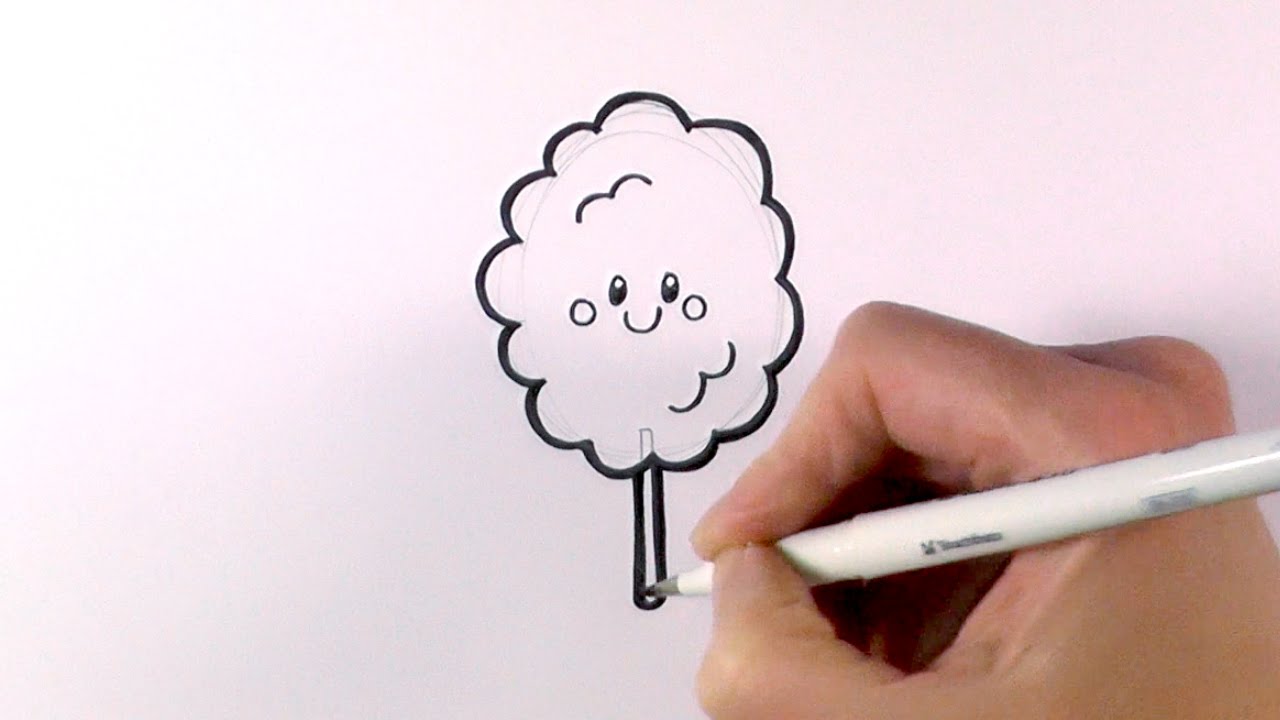 1280x720 How To Draw Cartoon Candy Flosscotton Candy - Cotton Sketch