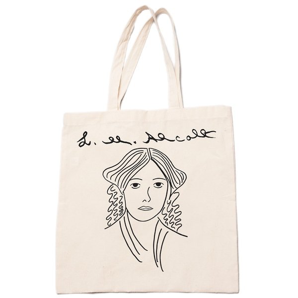 600x600 Shop Louisa May Alcott Portrait Sketch Amp Signature Tote Bag - Cotton Sketch