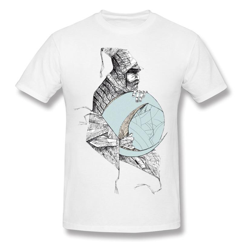 800x800 Sketch Samurai Men Cotton White T Shirts Whole Sale Fine Male - Cotton Sketch