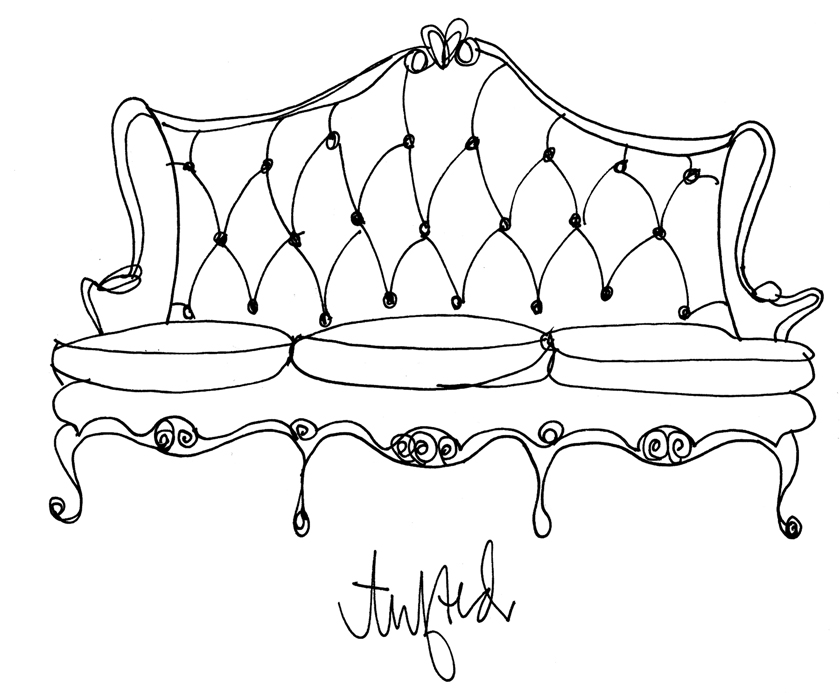 840x696 Alanna Cavanagh Sketch Tufted Couch - Couch Sketch