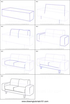 236x349 Drawings Of Sofas How To Draw A Couch Step 5 Furnitiure - Couch Sketch