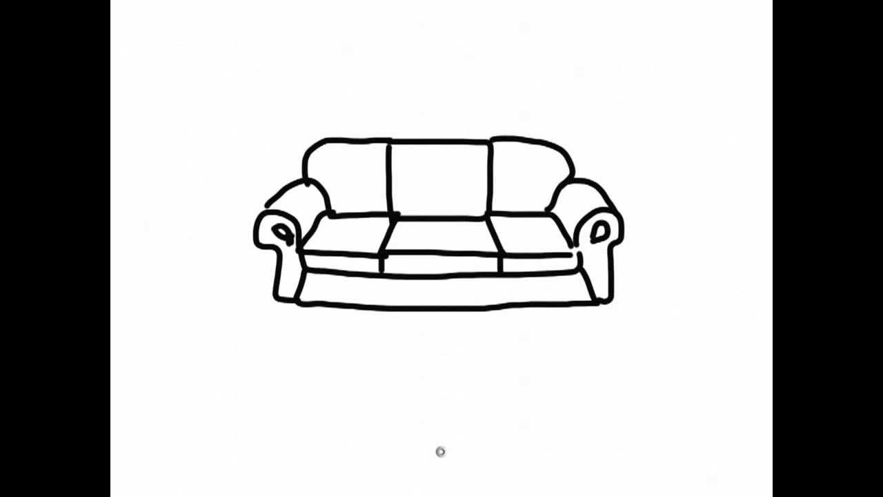 1280x720 Ipad Draw A Simple Cartoon Sofa 2 - Couch Sketch