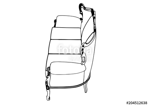 500x354 Sketch Of Couch Vector Stock Image And Royalty Free Vector Files - Couch Sketch