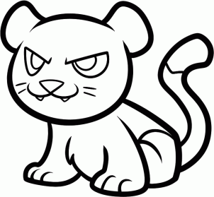 302x279 How To Draw How To Draw A Cougar For Kids - Cougar Sketch