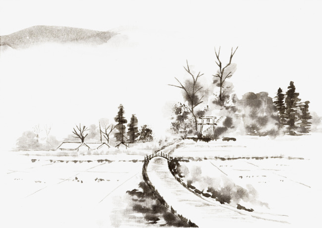 650x460 Water Landscape Country Road, Water Clipart, Landscape Clipart - Country Road Sketch