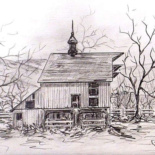 500x500 Lone Elk Gallery, Country Sketches, Old Barns, Note Cards, Wall Art. - Country Sketches