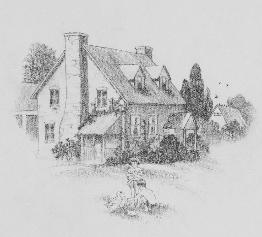 1000x908 Pencil Sketches Artwork By Jerrie Yehling - Country Sketches