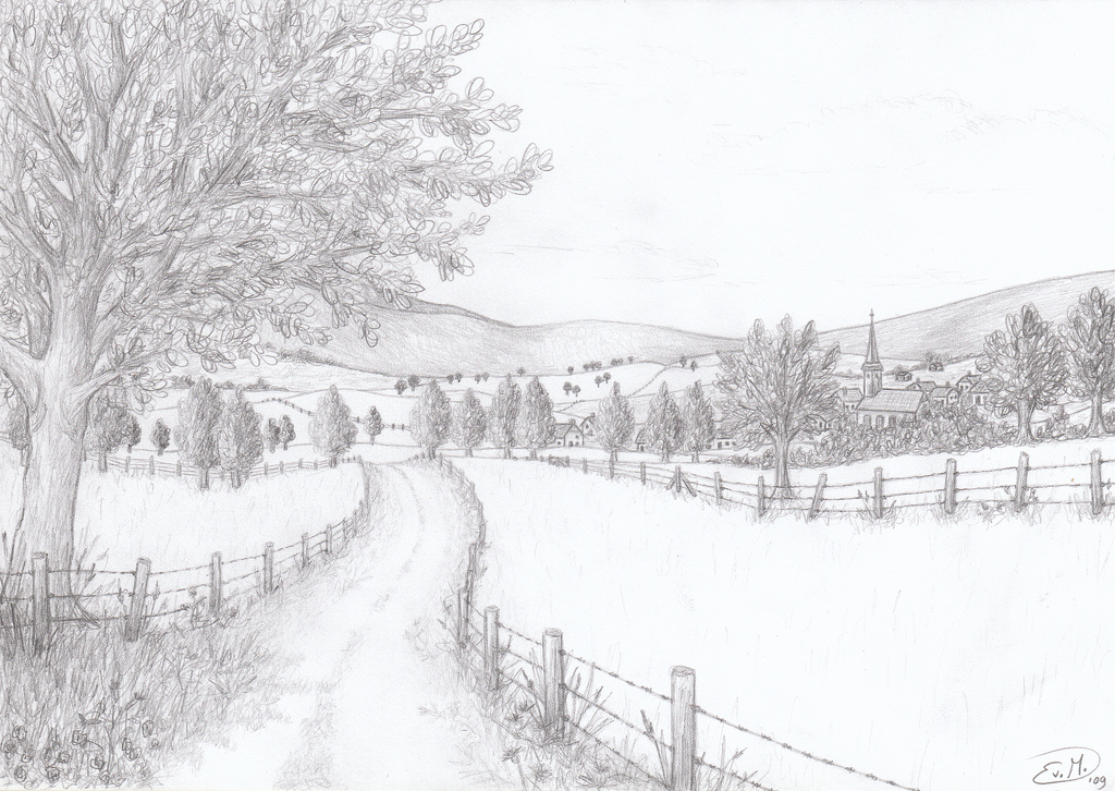 Countryside Sketch at Explore collection of