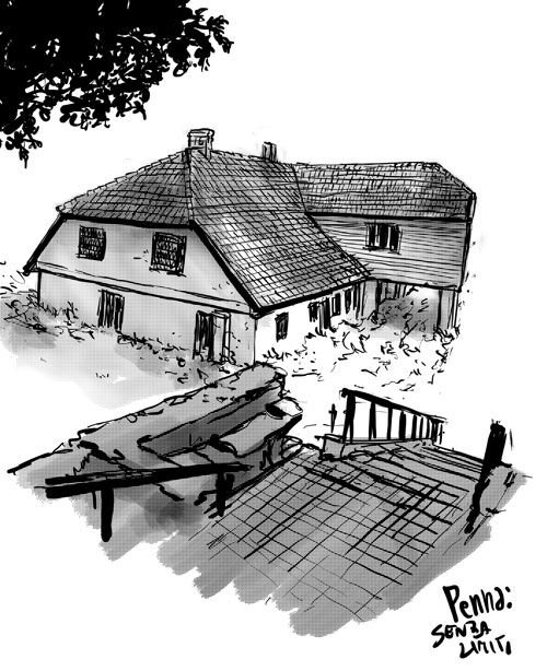 500x614 Sketches In The Latvian Countryside - Countryside Sketch