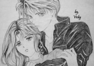 300x210 Couples Cartoon Sketch Cute Cartoon Love Couple Drawings Images - Couple Cartoon Sketch