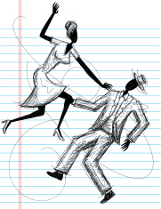 181x235 Sketch Couple Dance Stock Vector - Couple Dancing Sketch