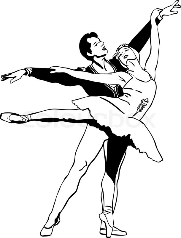 610x800 Sketch Ballet Pair In A Dancing Pose Stock Photo Colourbox - Couple Dancing Sketch
