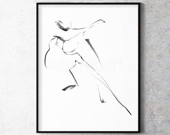 340x270 Tango Sketch Etsy - Couple Dancing Sketch