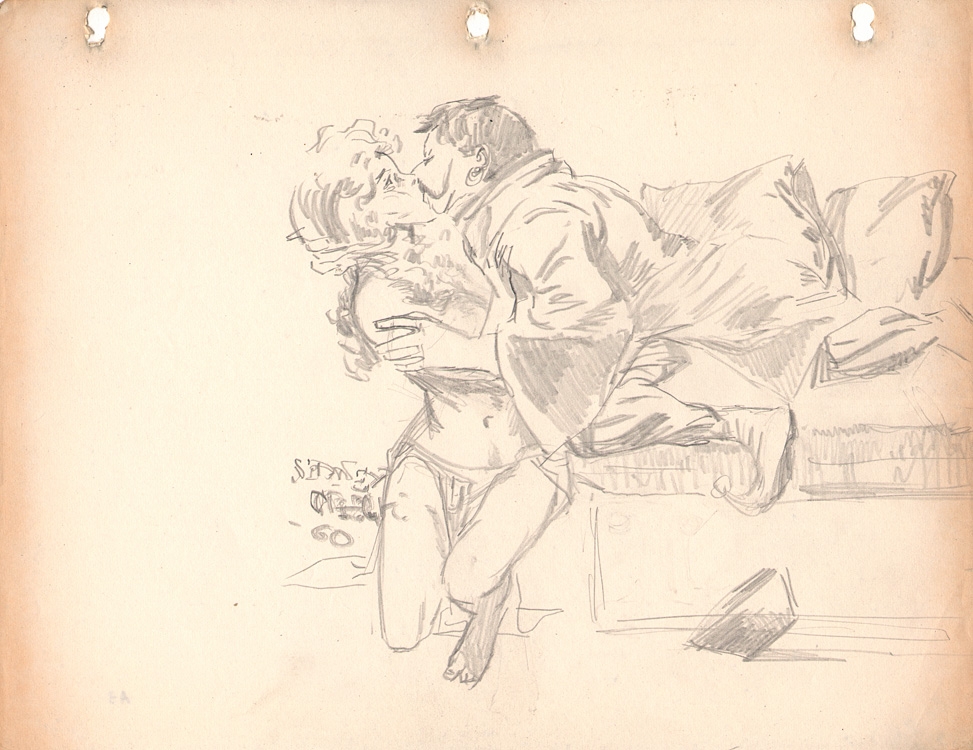 973x750 Sid Check - Couple Kissing Sketch