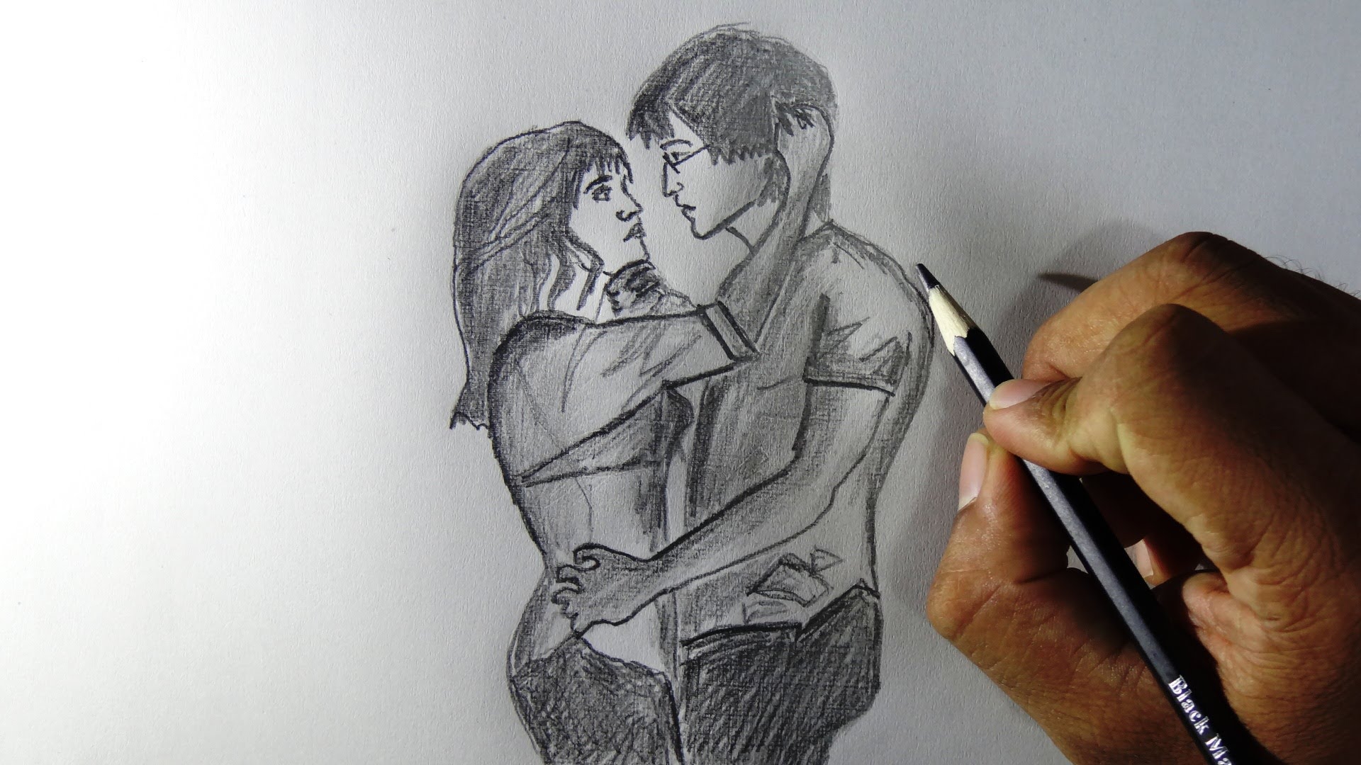 1920x1080 How To Draw Couples In Love - Couple Pencil Sketch