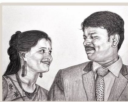 420x337 Pencil Sketching - Couple Pencil Sketch