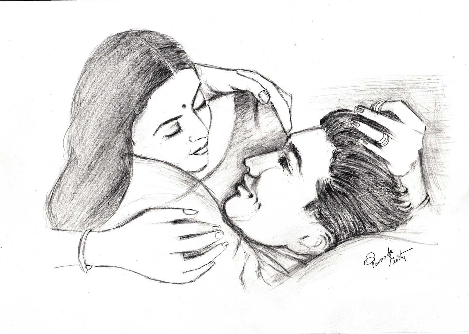 1600x1138 Sketches And Drawings Romantic Couple - Couple Pencil Sketch