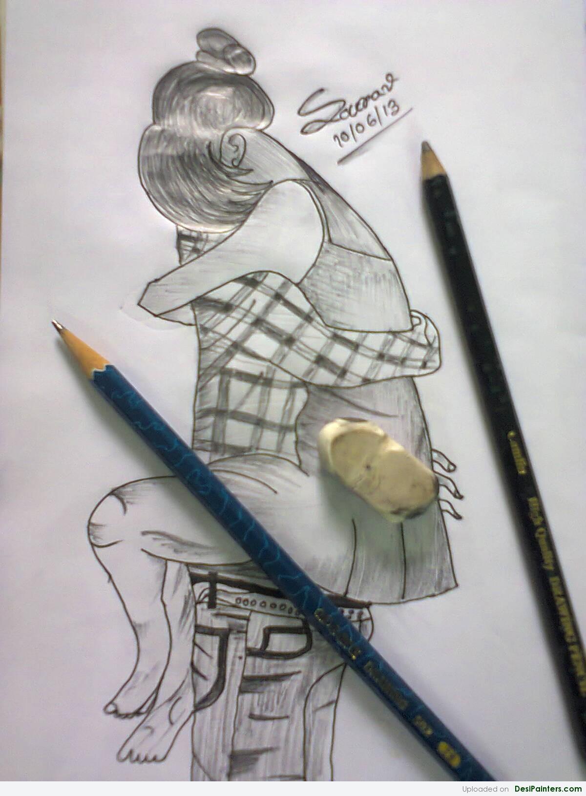 1200x1630 Pencil Sketches Of Love - Couple Pencil Sketch